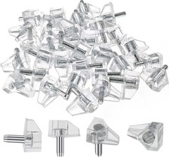 30pcs 1/8 Inch (3mm) Shelf Support Peg, Clear Plastic Cabinet Shelf Pins, Shelf