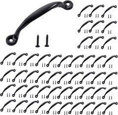 HOME MASTER HARDWARE 4-7/8 inch Cabinet Pull Handle inch(50Pack), Black