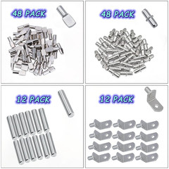 120Pcs Shelf Pins Kit, Styles Nickel Plated Shelf Support Pegs,Plated Shelf Pins