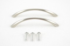 Two Arched Curved Polished Nickel Finish Cabinet Drawer Pull Handles One Pair