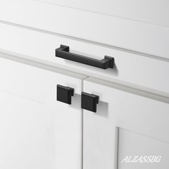 15 Pack Matt Black Cabinet Knobs 1.3 Inch32mm Kitchen Cabinet Hardware Square