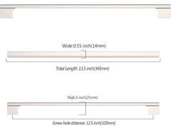 Amerdeco 4 Pack Brushed Satin Nickel Cabinet Pulls 12.5 Inch(320MM) Hole Centers