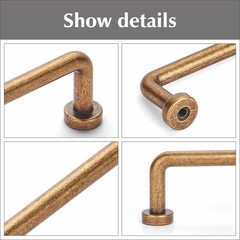8 Pack 3 inch76mm Hole Center Antique Brass Cabinet Pulls Vintage Cabinet Han…