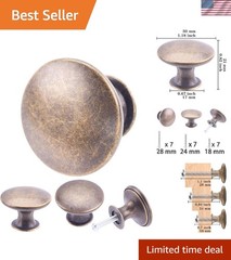 6 Pack Breen Bronze Round Antique Brass Kitchen Cabinet Knobs Cupboard Door K…