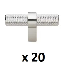 *2 10-PACKS* GLIDERITE 2-1/4 in. Satin Nickel Finish Knurled Steel Cabinet Knob