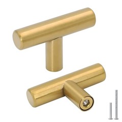 15 PCS Brushed Brass Single Bar Cabinet Cupboard Drawer Door Handle Pull Knob