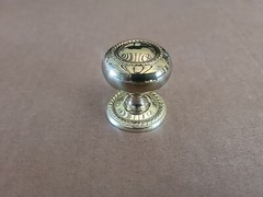 Solid Brass Designer 1 1/4″ Round Knob with Backplate Rope Design