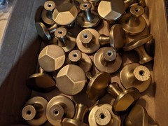 30 Pack 1-3/8 Inch Round Champagne Bronze Cabinet Knobs, Solid Zinc Drawer Pulls