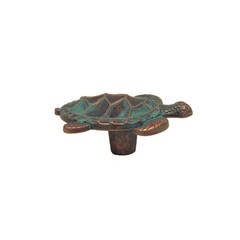 Verdigris Sea Turtle Metal Dresser Drawer Knob Cabinet Pull Hardware Beach Decor