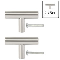 10Pack Brushed Nickel Kitchen Cabinet Pulls Stainless Steel Drawer T Bar Handles
