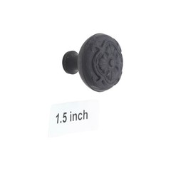 Cast Iron Cabinet Knobs Thick with Blooming Design 1.5 Inches