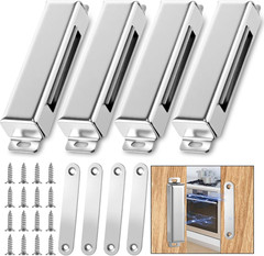 4 Pcs Magnetic Door Catch 150Lb Stainless Steel Heavy Duty Strong Magnetic Cabin