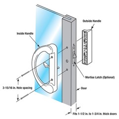 Prime-Line C 1225 Mortise Style Sliding Patio Door Handle Set – Replace Old o…