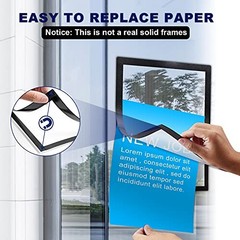 4Pcs Magnetic Signs Holder, For 8.5″ x 11″ Letter, Sturdy 4 Pcs- 8.5″×11″ black