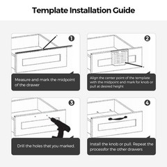 Ravinte Cabinet Handle Template Tool Drawer Knob Multiple Align Sizes, Black