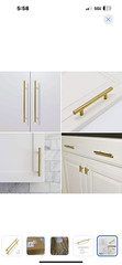 Haliwu 30 Pack Cabinet Handles Brass Gold Cabinet Pulls 6-1/4 Inch Hole Center D