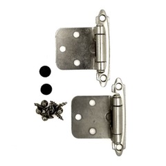 25 Pairs Decorative Dull Nickel Self Close Face Mount Flush Hinge w/Screw Pad