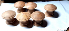 10 PIECES NEW UNFINISHED MAPLE 1 1/4″ WOOD CABINET KNOBS / PULLS K7