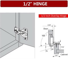 1/2″ Overlay Soft Close Face Frame 105° Compact Door Cabinet Hinges Handware Lot