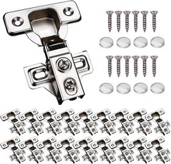 20 Pack Soft Close Cabinet Door Hinges for 1/2 Inch Overlay Cupboard, 105 Degree
