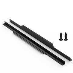 Precisluck 5 Pack 600mm Black Aluminum Finger Pull Cabinet Door Handle
