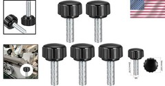 5 Pcs M5 x 20mm Smooth Black Knurled Clamping Knobs for Secure Grip