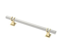 Alzassbg 10 Pack Satin Nickel & Gold Cabinet Pulls 6-1/4” (160mm) Hole Centers