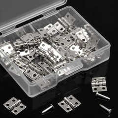 LifCratms 50 Pcs Mini Hinges, 10 x 8 mm Silvery White 10 x 8mm, Silver(50pcs)