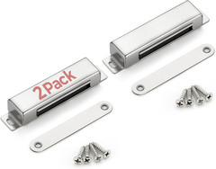 Cabinet Door Magnets, 90 Lbs Strong Magnetic Catch, Heavy Duty, 2 Pack, Silver
