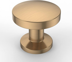 Amerdeco 10 Pack Champagne Bronze Cabinet Knobs Single Hole Cabinet Pulls Round