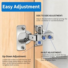Concealed 105° Soft Close Cabinet Hinges – 24 Pack for 1/2″ Overlay