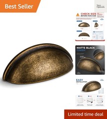 12 Pack 3 Inch Hole Centers Brass Bronze Drawer Bin Cup Pulls Dresser Pulls f…