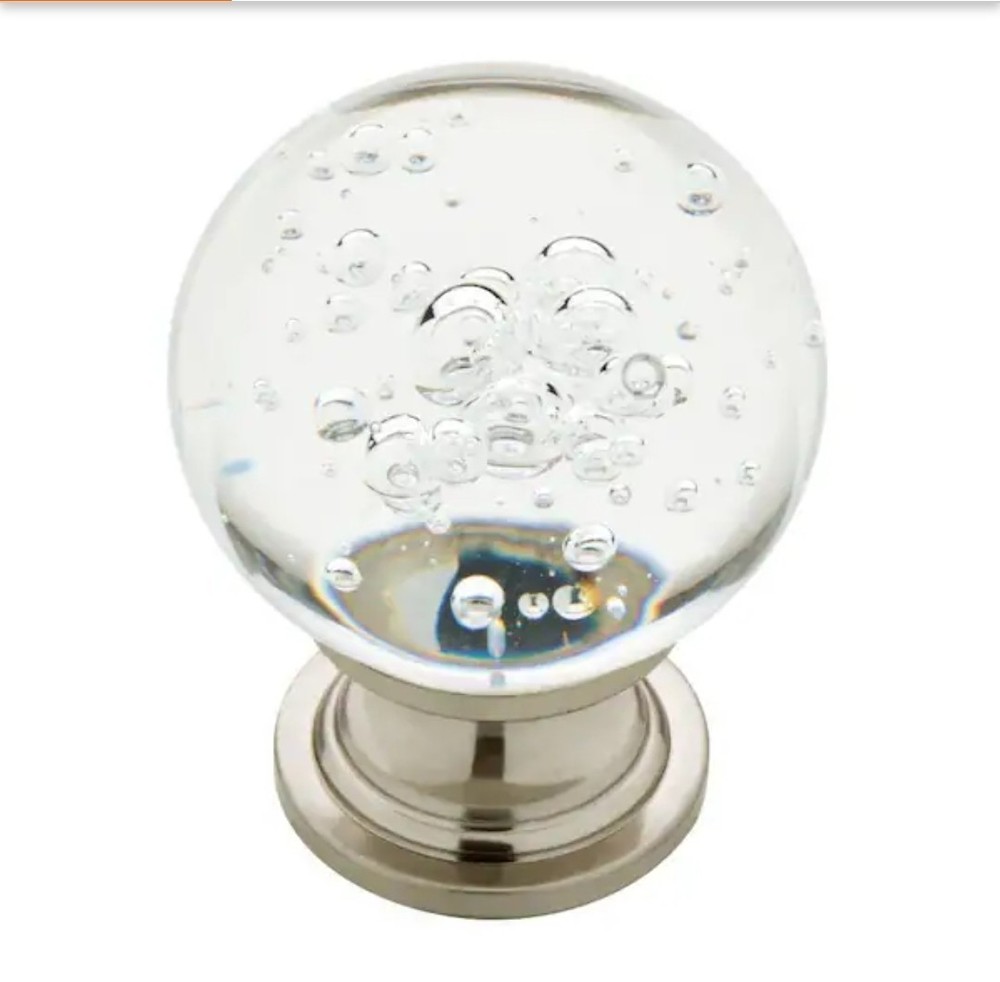 20-pack LibertyBubble Glass 1-1/8 in. (29 mm) Vintage Satin Nickel and Clear..