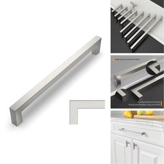 Amerdeco 10 Pack Brushed Satin Nickel Cabinet Pulls 7.5 Inch192Mm Hole Centers