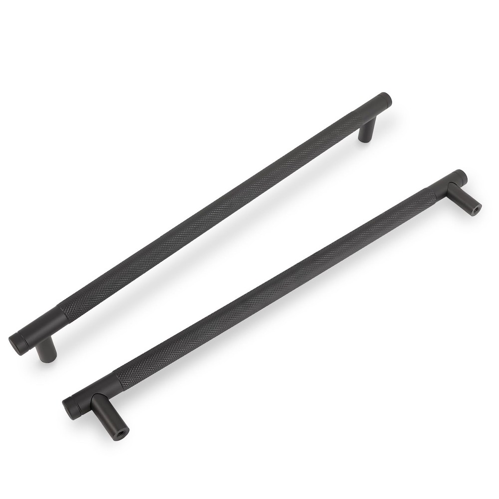 6 Pack 12.6 Inch(320mm) Matte Black Cabinet Handles Black Knurled Kitchen Cab…