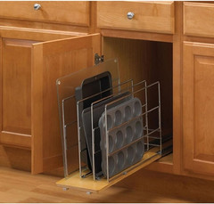 TDRO-FNW-6 In. Tray Divider Roll Out Cabinet Organizer, Frosted Nickel