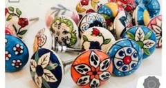 Wholesale 10 PC Handle Pulls Kitchen Drawer Indian Handmade Ceramic Door knobs