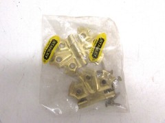 NOS! Stanley 1-1/2″ ORNAMENTAL CABINET HINGE PAIR, SATIN BRASS PLATED