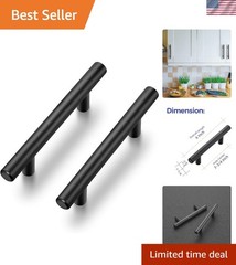 Modern Matte Black Cabinet Handles 2-Pack | 6″ Stainless Steel Pulls Included