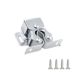 Luomorgo 10 Pack Double Roller Catch Cabinet Latches with 10 Pieces, Silver