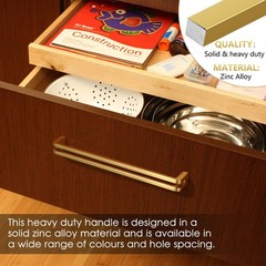 10 Inch(256mm) Hole Center Brushed Gold Zinc Alloy Solid Cabinet Pulls,Dresse…