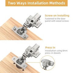 Frameless Inset Soft Close Cabinet Hinges 10-Pack European Style 4D