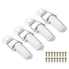 4 Pcs 0.8 Inch Cold-rolled Steel Spring Loaded Toggle Latch with Screw, Silver