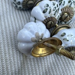 Set of 10 Ceramic Dresser Drawer Knobs Cabinet Door Pull Vintage-Brass hardware