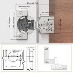 Chibery 50 Pack 1/2″ Overlay 4D Soft Close Cabinet Hinges 105° for Kitchen