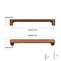 2 PCS Walnut Round 71/2 Inch Wooden Drawer Pulls For Cabinet Kitchen