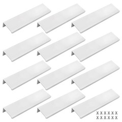 12 PCS 150mm Back Mount Finger Edge Pull 38mm Widened Hidden Handle Silver