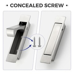 Pocket Door Pull Handle Edge Pull Satin Nickel Flush Mount Sliding 1 PCS