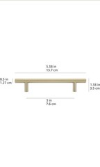 Box of 10 Amazon Basics Euro Bar Cabinet Handle 1/2″ Diameter 5.38″L Champagne G