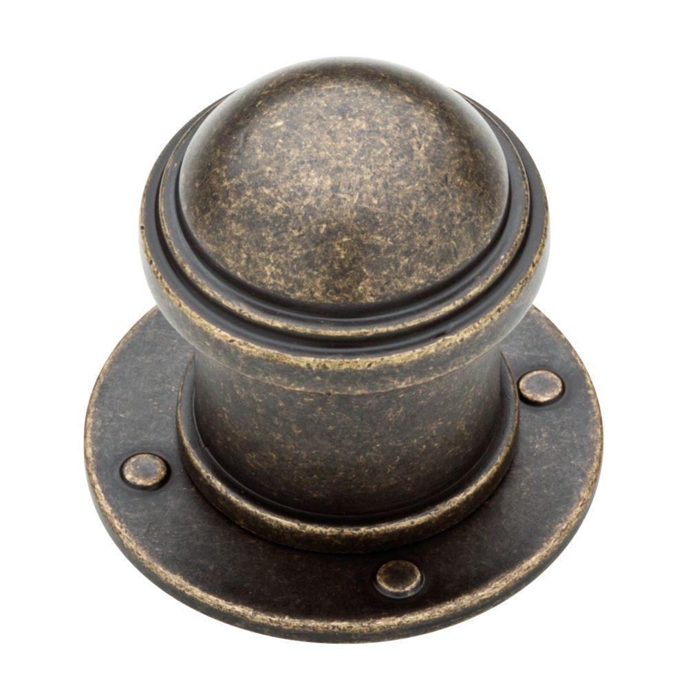 P32946C-BAB 1 1/2″ Round Industrial Cabinet Drawer Knob Burnished Antique Brass